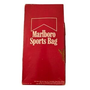 New Marlboro Small Nylon Duffle Bag Vintage 1987 Sports Gym Bag Red Tobacco